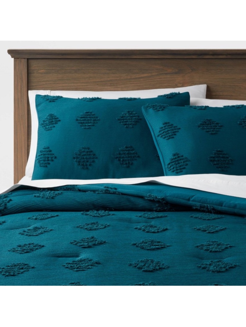 Threahold tufted diamond crinkle comforter & sham set King New - Picture 2 of 3